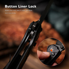 REMETTE RT-Cosmic Knife Button Liner Lock 14C28N Blade G10 Handle Outdoor Camping Knives  RTCO-GC