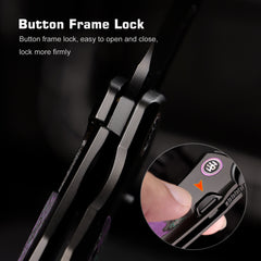 REMETTE RT-Orca Knife Button+Frame Lock M390 Blade Titanium Handle EDC Knives ORCAJYD