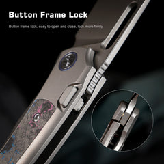 REMETTE RT-Orca Knife Button+Frame Lock M390 Blade Titanium Handle Outdoor Camping Knives ORCAUR