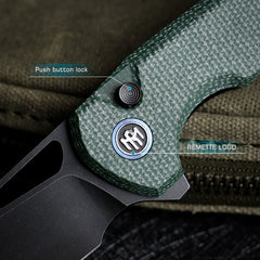 REMETTE RT-Camel Knife Button Liner Lock 14C28N Blade Micarta Handle Outdoor Camping Knives RTCMLE