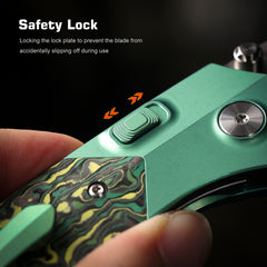 REMETTE RT-Meteor Knife Titanium Handle M390 Blade Folding Pocket Knives RTPT-CL