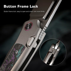 REMETTE RT-Orca Knife Button+Frame Lock M390 Blade Titanium Handle Outdoor Camping Knives ORCAJY