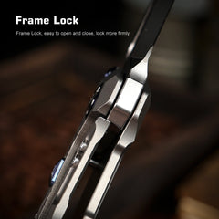 REMETTE RT-Cool Leopard Knife Frame Lock M390 Blade Titanium Handle Outdoor Camping Knives RTKS-T