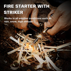 REMETTE RT-Allosaurus G10 Handle D2 Steel Fixed Blade Knife Camping Tactical Survival Knife with Fire Starter Kydex Sheath RTAS-B