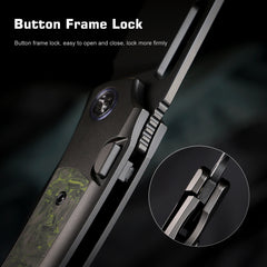 REMETTE RT-Orca Knife Button+Frame Lock M390 Blade Titanium Handle Outdoor Camping Knives ORCALS