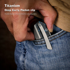 REMETTE RT-Saker Falcon Folding Pocket Knife Innovative Button Lock Structure Design S45VN Blade Titanium Handle Knives ASTP-1 with Safety Lock
