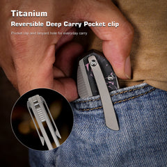 REMETTE RT-Saker Falcon Folding Pocket Knife Innovative Button Lock Structure Design S45VN Blade Titanium Handle Knives ASTP-2 with Safety Lock