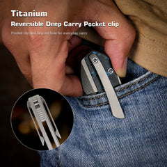 REMETTE RT-Saker Falcon Folding Pocket Knife Innovative Button Lock Structure Design S45VN Blade Titanium Handle Knives ASTP-1 with Safety Lock