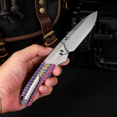 REMETTE WD107 Knife Titanium Carbon Fiber Handle M390 Blade WD107-NC