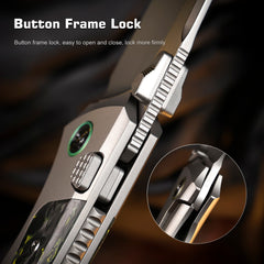 REMETTE RT-Steed Innovative Button Frame Lock M390 Blade Titanium Carbon Fiber Handle  Folding Pocket Knife RTWS-TY
