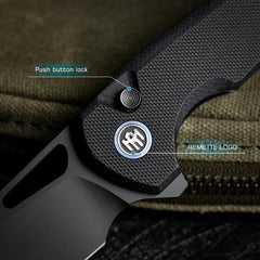 REMETTE RT-Camel Knife Button Liner Lock 14C28N Blade G10 Handle Outdoor Camping Knives RTCMLA