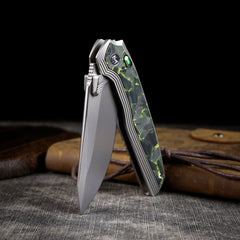 REMETTE RT-ONE Knife Button+Frame Lock M390 Blade Integrated Titanium+Carbon Fiber Handle Outdoor Camping Knives RT ONEA4
