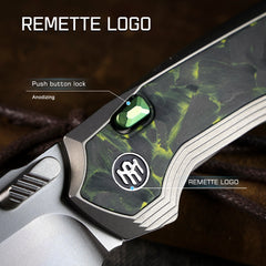 REMETTE RT-ONE Knife Button+Frame Lock M390 Blade Integrated Titanium+Carbon Fiber Handle Outdoor Camping Knives RT ONEA4