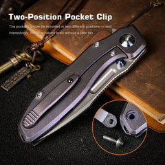 REMETTE RT-TwoFace Knife Titanium Handle M390 Blade DSTF-B