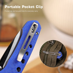 REMETTE RT-BEE 14C28N Blade Knife Outdoor Folding Pocket EDC Knives with Fruit Food Fork Toothpick RT-BEE-B