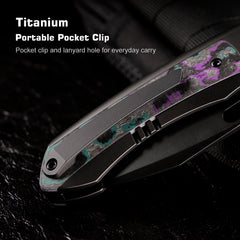 REMETTE RT-Orca Knife Button+Frame Lock M390 Blade Titanium Handle EDC Knives ORCAJYD