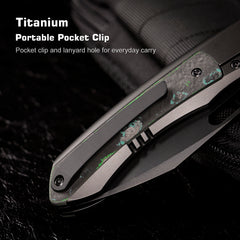 REMETTE RT-Orca Knife Button+Frame Lock M390 Blade Titanium Handle EDC Knives ORCAKDD
