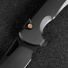 REMETTE RT-Camel Knife Screwless Exterior Button Liner Lock M390 Blade Titanium Handle Knives Titanium Gray Black RTCMLT1