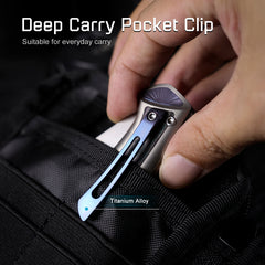 REMETTE RT-Scepter Innovative Button Frame Lock M390+Timascus Blade Titanium+Carbon Fiber Handle Knife SCPT-C
