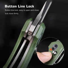 REMETTE RT-Camel Knife Button Liner Lock 14C28N Blade G10 Handle Outdoor Camping Knives RTCMLB