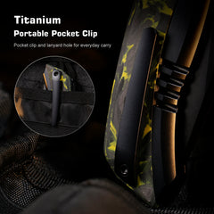 REMETTE RT-Steed Innovative Button Frame Lock M390 Blade Titanium Carbon Fiber Handle  Folding Pocket Knife RTWS-BH