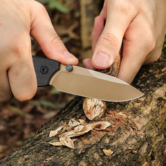 REMETTE Button+Liner Lock Folding Pocket Knife Sharp 14C28N Blade Reversible Pocket Clip Durable Micarta Handle Men Women EDC Hiking Fishing Camping Knives WD107-Peak-2