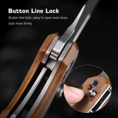 REMETTE RT-Camel Knife Button Liner Lock 14C28N Blade G10 Handle Outdoor Camping Knives RTCMLC