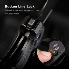 REMETTE RT-Camel Knife Button Liner Lock 14C28N Blade G10 Handle Outdoor Camping Knives RTCMLA