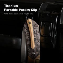 REMETTE RT-Meteor Knife Titanium Handle M390 Blade Folding Pocket Knives RTPT-DL