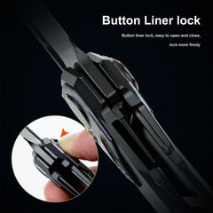 REMETTE RT-Peregrine Falcon Folding Pocket Knife Innovative Button Lock Structure Design M390 Blade Titanium Handle Knives RTT1-DT with Safety Lock