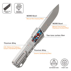 REMETTE Innovative Design Knife M390 Blade Titanium Handle 301C-ZL