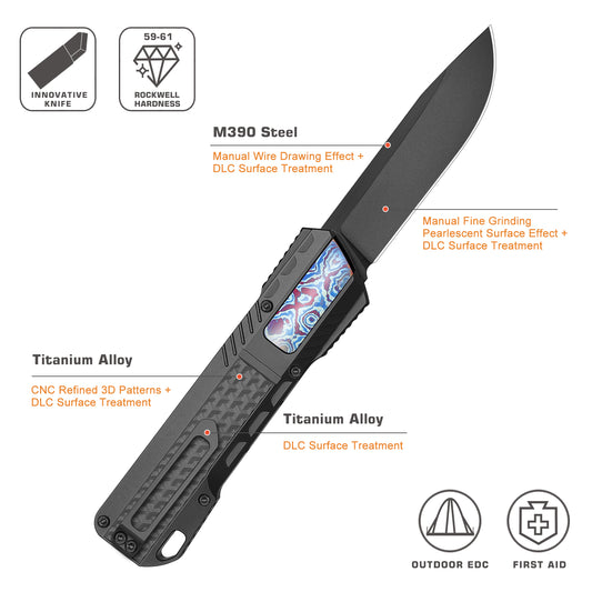 REMETTE Innovative Design Knife M390 Blade Titanium Handle 301D-ZL