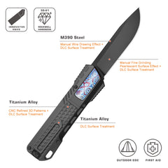 REMETTE Innovative Design Knife M390 Blade Titanium Handle 301D-ZL